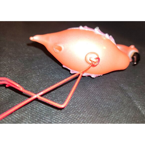 Pink Flamingo Hanging Ornament With Glitter Accents & Red Metal Legs - Picture 6 of 7